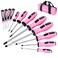 FASTPRO 12Piece Pink Magnetic Screwdrivers Set with Slotted Phillips Screwdrivers and Precision Screwdrivers Repair Tool Kit for Women with Storage Bag