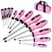 FASTPRO 12Piece Pink Magnetic Screwdrivers Set with Slotted Phillips Screwdrivers and Precision Screwdrivers Repair Tool Kit for Women with Storage Bag