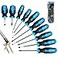NEIKO 01378A Magnetic Screwdriver Set 10 Piece Phillips Flathead Heat Treated Chrome Vanadium Steel Slotted Head Tip with NonSlip Cushioned Handle Grips Small Screw Driver Tool Kit