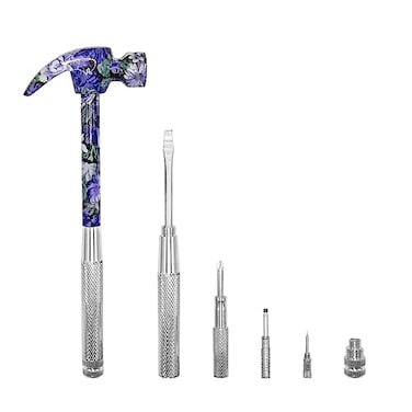 YOUMI 6in1 Floral Hammer Kit Multifunctional Set with Cross Flat Screwdriver Portable Mini Gift
