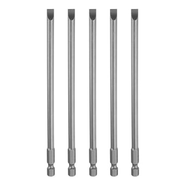 HARFINGTON 5pcs SL6 Magnetic SLotted Screwdriver Bits 6mm S2 Steel Flat Head Screwdriver Bit 14 Hex Shank Industrial Grade Screw Driver Drill Bits 6 Long for Remove Fastening Screws
