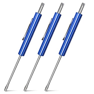 Silginnes Mini Pocket Screwdriver Removal Tool Precision Thermostat Tool 3 Pack Schrader Removal Small Size 3 Point Screwdriver Automotive Tools
