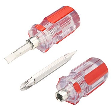 AKTOO Stubby Magnetic Screwdriver With Phillips Head and Flat HeadSmall Pocket Screwdriver for DIY Repairing2 Piece Set
