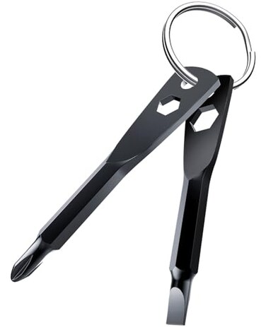 KUSONKEY Fathers Day Dad Gifts from Daughter Wife Son Keychain Screwdriver Tool Gifts Stocking Stuffers for Men 4in1 Screwdriver Bit with PhillipsSlotted and Hex Wrench Cool Gadgets for Husband