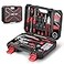 Eastvolt 128Piece Home Repair Tool Set Tool Sets for Homeowners General Household Hand Tool Set with Storage Toolbox EVHT12801 Black Red ASK01