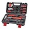 CARTMAN Home Tool Set Kit Basic Household Hand Tools with Storage Case Dark Red