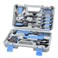 CARTMAN Home Tool Set Kit Basic Household Hand Tools with Storage Case Light Blue