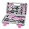 CARTMAN Home Tool Set Kit Basic Household Hand Tools with Storage Case Light Pink