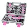 CARTMAN Home Tool Set Kit Basic Household Hand Tools with Storage Case Light Pink