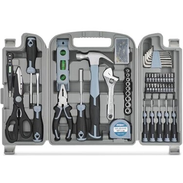 Hi-Spec HiSpec 54pc General Household Tool Set Home Garage Hand Tool Kit with Toolbox Storage Case for DIY Basic Repairs Apartment FirstTime Homeowner Everyday Home Maintenance