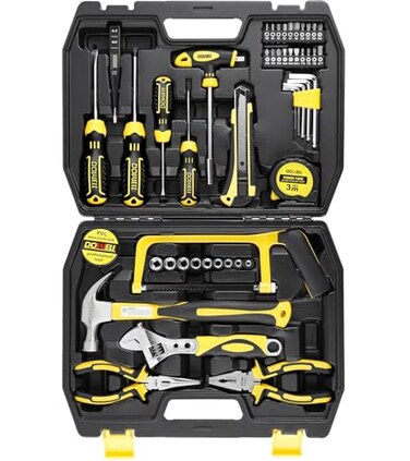 DOWELL Tool Set 185 Piece General Household Tool Kit Hand Tool Kit with Toolbox Storage Case for Home Repair