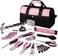 WORKPRO Pink Tool Kit 263Piece Home Repairing Tool Set with Wide Mouth Open Storage Bag Household Tool Kit Pink Ribbon