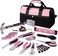 WORKPRO Pink Tool Kit 263Piece Home Repairing Tool Set with Wide Mouth Open Storage Bag Household Tool Kit Pink Ribbon