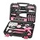 Apollo Tools 135 Piece Household Pink Hand Tools Set with Pivoting DualAngle 36 V LithiumIon Cordless Screwdriver DT0773N1