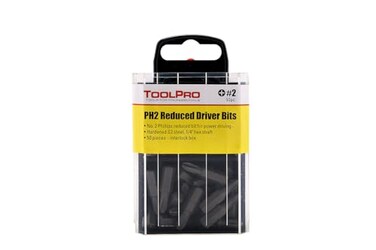 TOOLPRO ToolPro Phillips Head Bits 50 Pieces in Interlocking Storage Box for Quick Dispensing Professional Drywall Construction Driver Bit Set 2R Reduced Phillips
