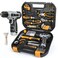 SOARFLY Upgraded 180 Piece Tool Set Tool Kit with 8V Cordless Drill Set General Household Hand Drill Kit for Men and Women Plastic Storage Toolbox for DIYers Home Maintenance and Everyday RepairsOrang