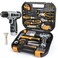 SOARFLY Upgraded 180 Piece Tool Set Tool Kit with 8V Cordless Drill Set General Household Hand Drill Kit for Men and Women Plastic Storage Toolbox for DIYers Home Maintenance and Everyday RepairsOrang