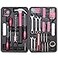 CARTMAN Cartman 148Piece Tool Set General Household Hand Tool Kit with Plastic Toolbox Storage Case Pink