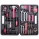 CARTMAN Cartman 148Piece Tool Set General Household Hand Tool Kit with Plastic Toolbox Storage Case Pink