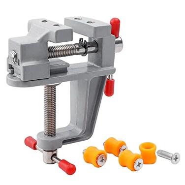 Eyech Mini Table Clamp Vice Jewelry Bench Clamp Univeral Portable Work Small Bench Vise for Craft Model Building Electronics Jewelry Making