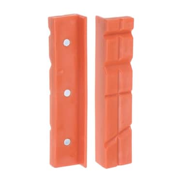HARFINGTON Magnetic Vise Jaws 5 Inch Magnet VGrooves Soft Nylon Bench Jaw Pads Covers MultiPurpose Protector for Woodworking Jewelry Making Plumbing Yellow