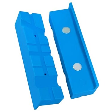 MYTEC 55 Vise Jaws Magnetic Universal Vice Soft Jaws Pads with Multiple Angle Grooves Design Multipurpose Use on any Metal Vise Used for woodworking golf jewelry making piping 1 pair