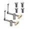 Buulea 2 Pack Bench Dog Clamp 20mm Dog Hole Clamp with 4 Pcs Bench Dogs Woodworking Adjustable Workbench Stop Stainless Steel Brass 20mm