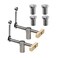 Buulea 2 Pack Bench Dog Clamp 20mm Dog Hole Clamp with 4 Pcs Bench Dogs Woodworking Adjustable Workbench Stop Stainless Steel Brass 20mm