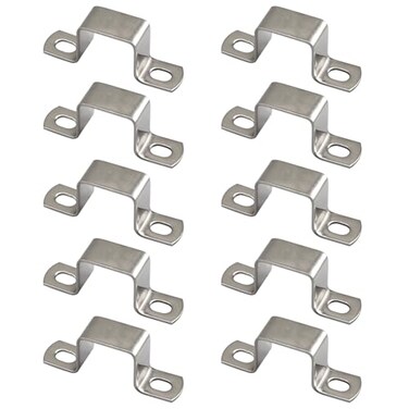SeeRaphee 10 Pieces 25x25mm Square Pipe Clamp 304 Stainless Steel U Shaped Strut Connector Bracket Tube Buckle Hose Clamp Cable Clamp