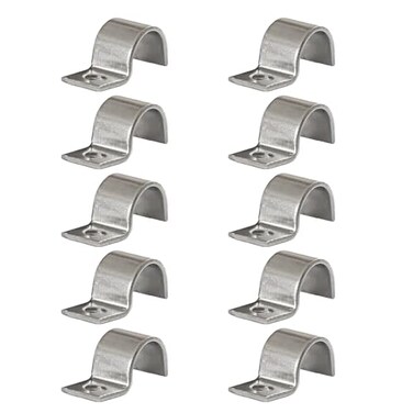 lasenersm 10 Pieces M22 Pipe Strap 304 Stainless Steel Single Hole Pipe Clamp EMT Pipe Strap One Hole Strap Pipe Strap One Hole Pipe Strap Pipe Clamp EMT Conduit Clamp for 21mm 22mm Pipe Fixing