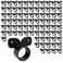 PROCURU 100Pack 34Inch Plastic Suspension HyEar Pipe Clamp Mickey Mouse Style Strap Hanger for 78 OD Pipe Black 85116100P