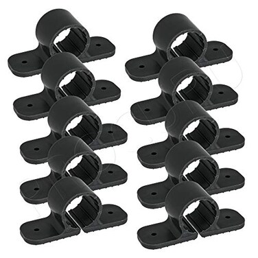 PROCURU 10Pack 12Inch Plastic Pipe Clamp 2Hole Mount Strap for 58 OD Pipe Black 8512010P