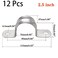 BVO 12 Pcs 25inch Rigid Pipe StrapTwo Hole Stainless Steel Strap U Bracket Widened Tube Strap Tension Clip Assortment Kit Heavy Duty Pipe Clamp for Pipe Fixing75mm