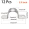 BVO 12 Pcs 25inch Rigid Pipe StrapTwo Hole Stainless Steel Strap U Bracket Widened Tube Strap Tension Clip Assortment Kit Heavy Duty Pipe Clamp for Pipe Fixing75mm