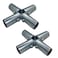 FishYuan 2 PCS End Rail Clamps Fit for 34 Inch EMT Conduit 5Way Structural Pipe Connector Chain Link Fence Fittings Galvanized Stainless Steel End Rail Clamps for DIY Rack Shelf and Cart