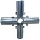 FishYuan 2 PCS End Rail Clamps Fit for 34 Inch EMT Conduit 5Way Structural Pipe Connector Chain Link Fence Fittings Galvanized Stainless Steel End Rail Clamps for DIY Rack Shelf and Cart
