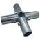 FishYuan 2 PCS End Rail Clamps Fit for 34 Inch EMT Conduit 5Way Structural Pipe Connector Chain Link Fence Fittings Galvanized Stainless Steel End Rail Clamps for DIY Rack Shelf and Cart