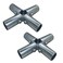 FishYuan 2 PCS End Rail Clamps Fit for 34 Inch EMT Conduit 5Way Structural Pipe Connector Chain Link Fence Fittings Galvanized Stainless Steel End Rail Clamps for DIY Rack Shelf and Cart