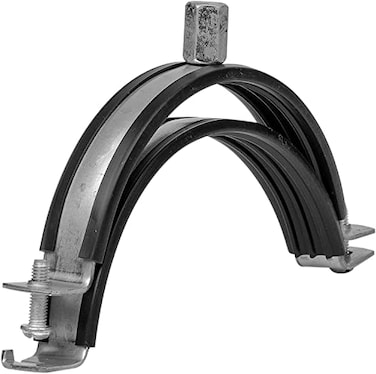 Repa Market 4 Inch Galvanized Pipe Hanger with Rubber Conduit Mounting Clamp PVC Tube Brackets Metal Pipe Clamps Tube Wall Mounting Bracket Clamp Rigid Conduit Holder 4in Pipe Clamp