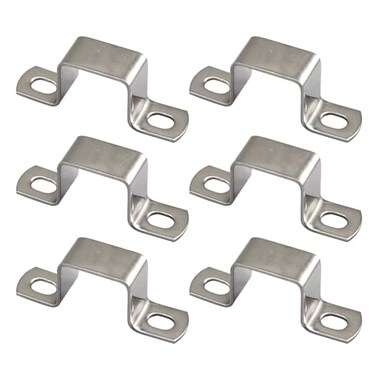 SeeRaphee 6 Pieces 35x35mm Square Pipe Clamp 304 Stainless Steel U Shaped Strut Connector Bracket Tube Buckle Hose Clamp Cable Clamp