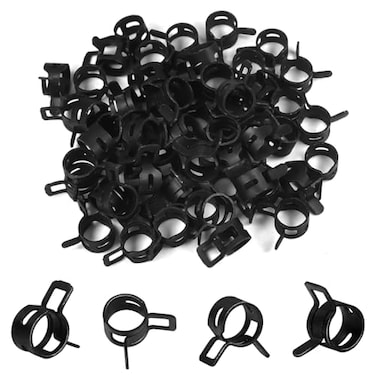 MroMax 60Pcs 03910mm ID Spring Band Hose Clamps 38 ID Fuel Line Hose Clamp Low Pressure Air Clamp Water Pipe Air Tube Silicone Vacuum Hose Clamp Bushing Automotive Replacement Fastener