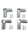FLEXKEA 90 Degree 3Way Pipe Connector Stainless Steel End Rail Clamps 1 in OD Chain Link Fence Fittings with Bolts and Nuts 4 Set
