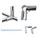 FLEXKEA 90 Degree 3Way Pipe Connector Stainless Steel End Rail Clamps 1 in OD Chain Link Fence Fittings with Bolts and Nuts 4 Set