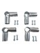 FLEXKEA 90 Degree 3Way Pipe Connector Stainless Steel End Rail Clamps 1 in OD Chain Link Fence Fittings with Bolts and Nuts 4 Set