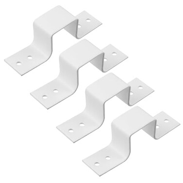 Antrader Square Tube Strap ClampHeavy Duty Pipe Fasten Holder for Tube Pipe InstallationWhite 11830mm4Pcs
