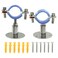 Auvotuis 2PCS 304 Stainless Steel Wall Mount Ceiling Mount Pipe SupportsSuitable for OD Pipe 1123840mmAdjustable Height 3050mm Adjustable Pipe Bracket Clamp with Screws
