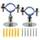 Auvotuis 2PCS 304 Stainless Steel Wall Mount Ceiling Mount Pipe SupportsSuitable for OD Pipe 13234mmAdjustable Height 3050mm Adjustable Pipe Bracket Clamp with Screws