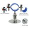 Auvotuis 2PCS 304 Stainless Steel Wall Mount Ceiling Mount Pipe SupportsSuitable for OD Pipe 13234mmAdjustable Height 3050mm Adjustable Pipe Bracket Clamp with Screws