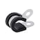 Bonsicoky 20Pcs 12 Inch Stainless Steel Cable Clamps Rubber Cushioned Insulated Pipe Clamp Rtype Metal Wire Clamp for Tube Hose