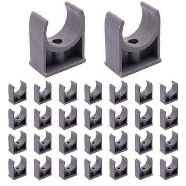 GDFYMI 30Pcs Dark Gray PVC Pipe Clamps Pipe Strap U Bracket Clamp U Bracket Tube Strap Clamp Suport Pex Tubing Fit for 11432mm OD Pipes